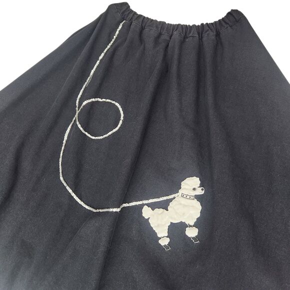 Iconic 50s-Black Poodle Skirt-Elastic Waist-Sequins-Rockabilly-Sock Hop-Adult OS - Picture 5 of 10